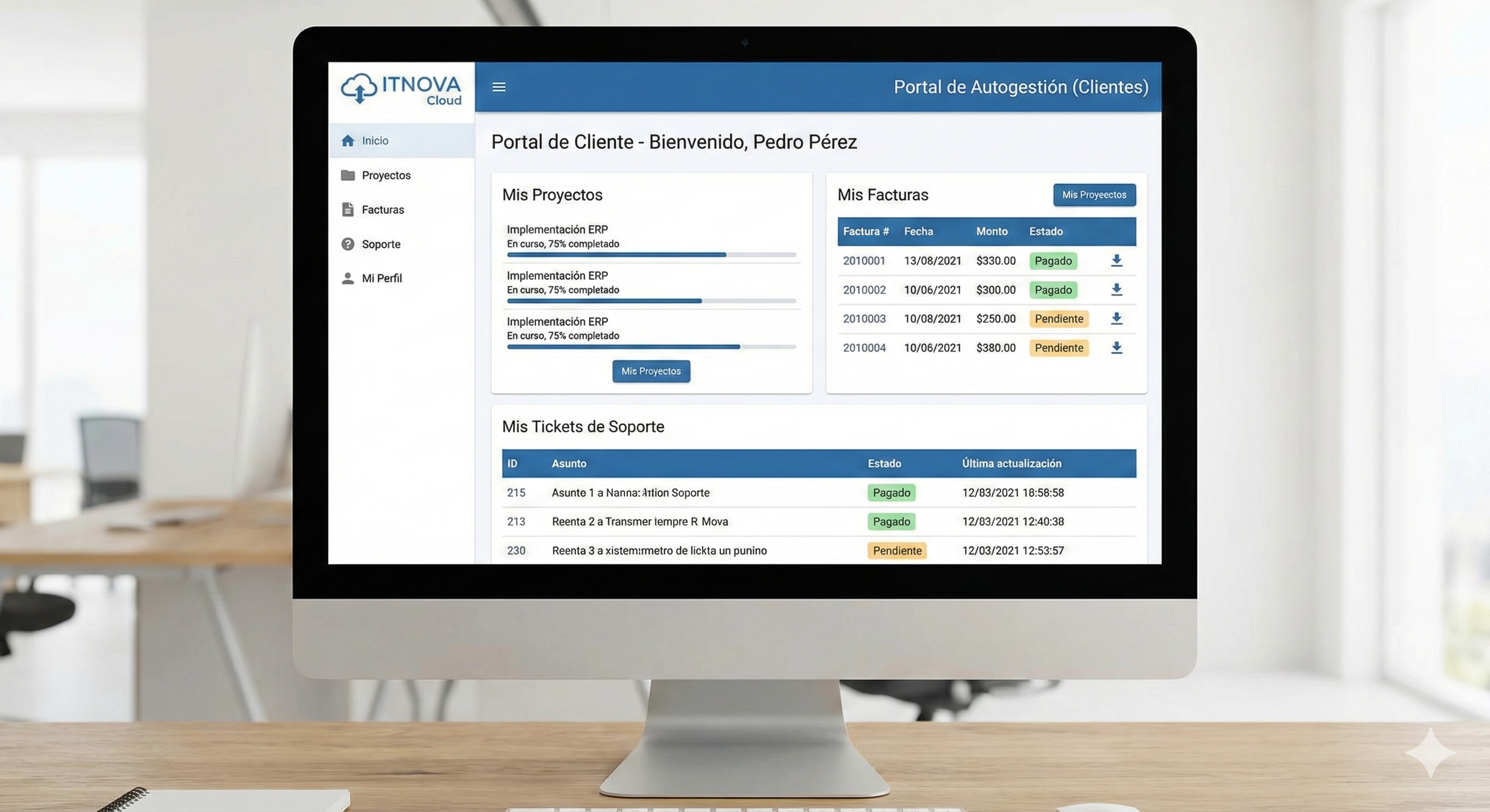 Portal de Autogestión para Clientes ITNOVA Cloud